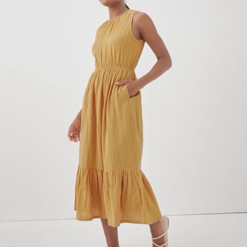 Pact Coastal Double Gauze Cut Out sleeveless dress 100% organic cotton XXXL